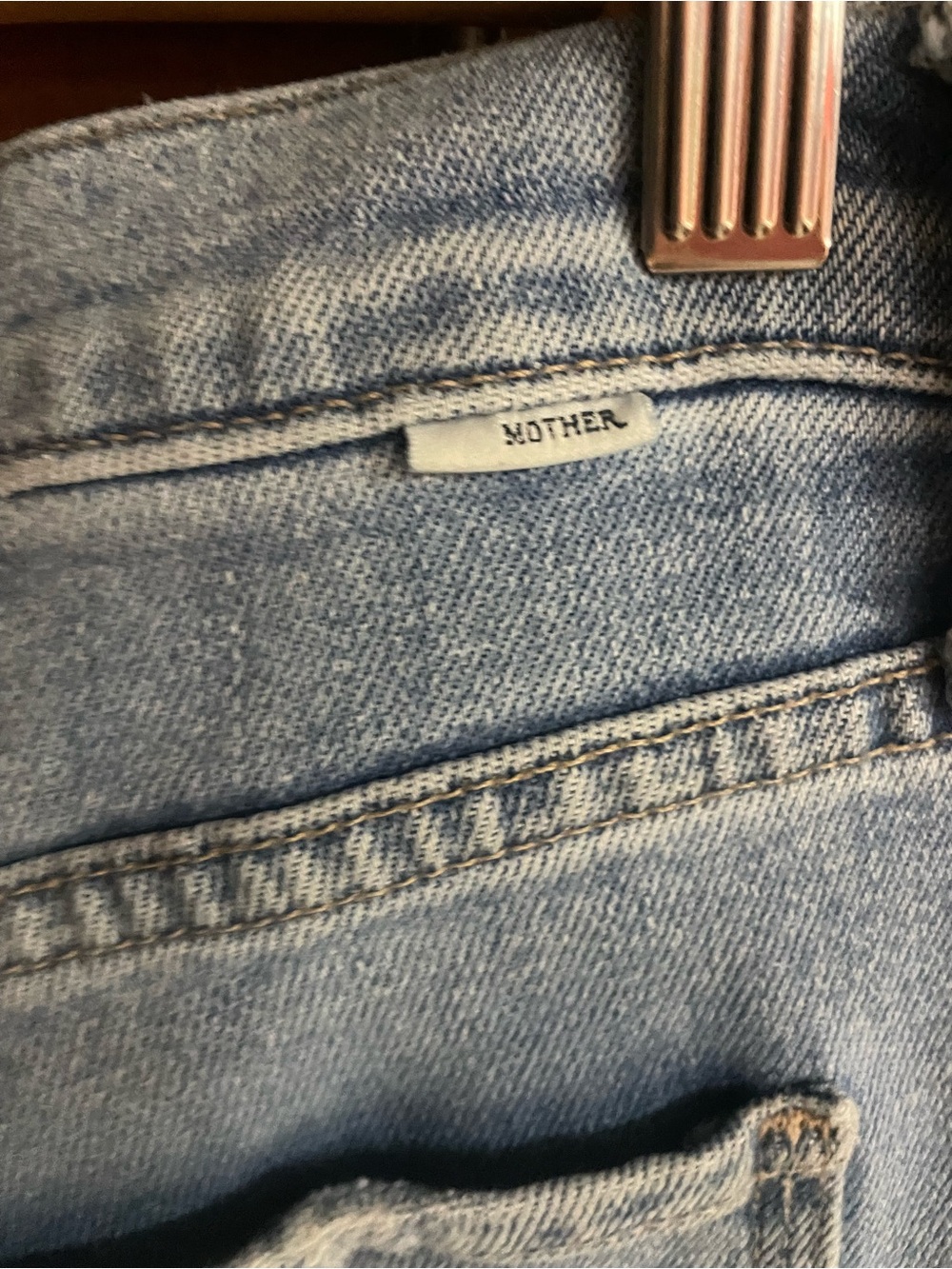 MOTHER Light Blue Straight-Leg Jeans with Button Fly